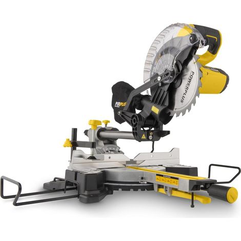 Powerplus Scie à Onglet Électrique de 1600 W POWX075710S -Circ Télésc Coupes Droites et d'Onglet Ø 210 mm - Laser Intégré - 1 Acc