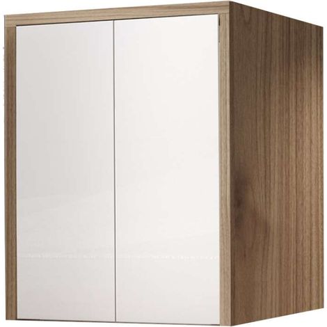 Savini Porta Lavatrice Asciugatrice 78,5x91cm con Ante Push Pull - Noce Bianco Lucido (1/4)