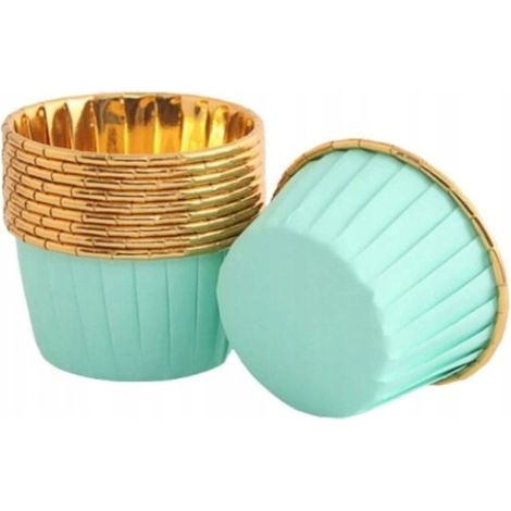Mintgoldene Muffinförmchen, 50 Stück.
