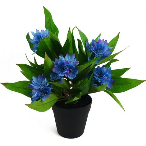 18cm Artificial Freesia Plant Blue Flowering (1/5)