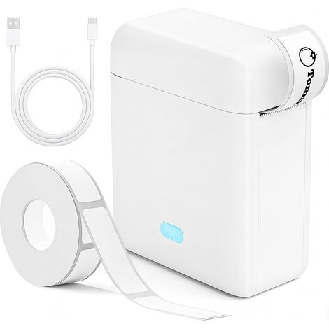 Bluetooth-Etikettendrucker, Mini-Etikettendrucker, tragbarer, tintenloser Thermodrucker, kompatibel mit iOS und Android, für Zuhause, Schule und Büro, Weiß (1/5)
