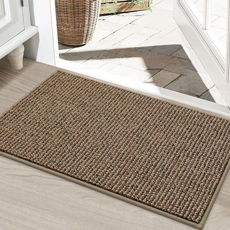 Tapis d'Entrée Intérieur, Paillasson Interieur Entree 60 90 cm, Lavable en Machine, Antidérapant, Convient pour Les Entrées, Porches, Couloirs, Salons, Beige (1/5)