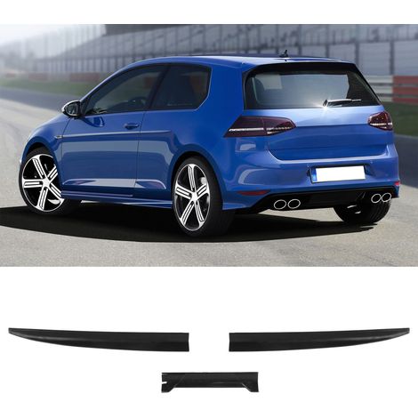 Aileron arrière de voiture en 3 parties de 134,5 cm, universel pour toutes les voitures (Type A, sans points en relief), noir brillant. (1/5)