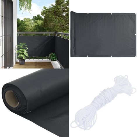 Balkon-Sichtschutz Anthrazit 75x500 cm Oxford-Gewebe - Balkon Sichtschutz - Windschutz Für Balkon - Sonnenschutz Balkon - UV Schutz - Wasserfestes Gewebe - Home & Living (1/5)