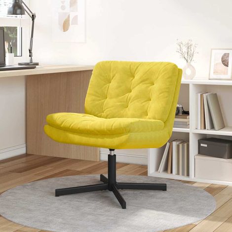 Swivel Relaxing Chair Yellow 63 x 75 x 76 cm Velvet vidaXL (1/5)