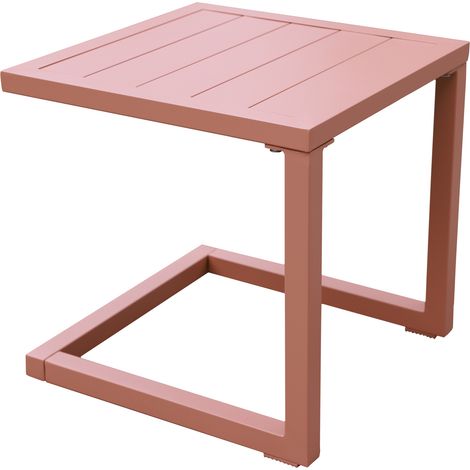 Beistelltisch BARBADOS aus Aluminium Terracotta