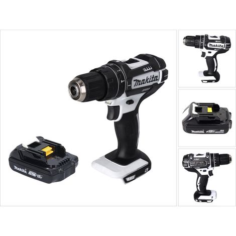 Makita DHP 482 Y1W Trapano avvitatore a percussione a batteria 18 V 62 Nm bianco + 1x batteria 1,5 Ah - senza caricabatterie (1/5)