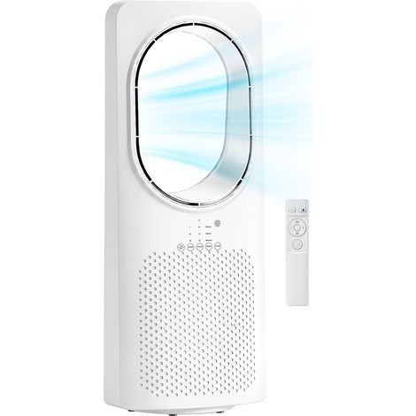 Ventilateur colonne ultra-silencieux 36 dB, ventilateur tour pour chambre, 62cm de haut, oscillant à 45°, 3 vitesses, 3 modes, minuterie 15 H, télécommande, blanc