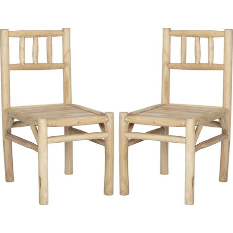 Sedia da giardino in Teak Naturale chiaro - Lotto di 2 - TULUM di MYLIA