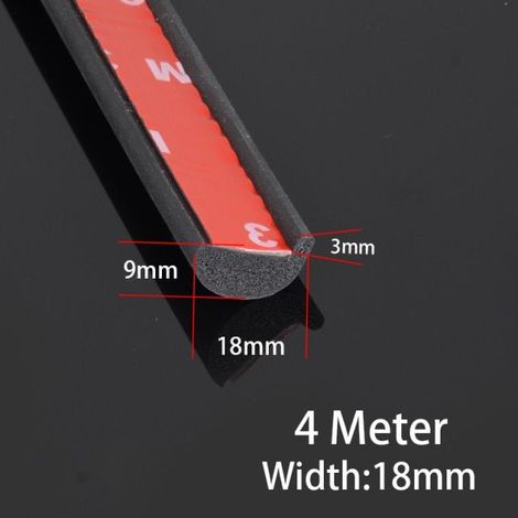 Guarnizione in gomma adesiva protettiva ad arco per passaruota parafango auto Modello - 18mm x 4M