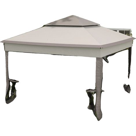 Abri pliant, dimensions 3,3 m x 3,3 m, 4 murs latéraux en maille, tissu résistant aux intempéries, portes zippées, design à double toit (1/5)