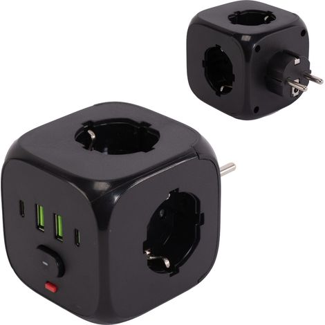Toolight Multiprise Cube 7-en-1 Jnh019 Black (1/5)