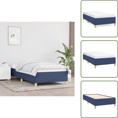 Cama de tela - vidaXL Estructura de cama sin colchón tela azul 90x190 cm - Cama de madera