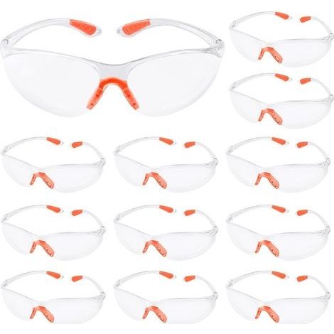Lunettes de Sécurité, Lunette de Protection Travail, Lunettes de Protection Anti-Glisse avec Verres Transparents & Pont-de-Nez Caoutchouc, Lunette Transparente PC (1/5)