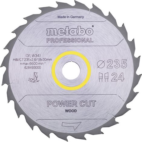Metabo Sägeblatt "power cut wood - professional", 235x30, Z24 WZ 20° (628493000) (1/3)