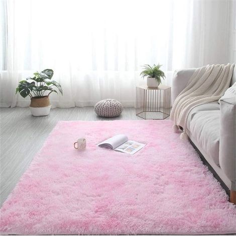 Tappeto rosa chiaro a pelo lungo, 60x160 cm, morbido e antiscivolo, ideale per soggiorno, camera da letto, corridoio, soffice e confortevole, perfetto per i bambini.