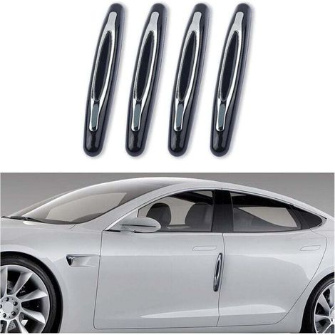 4 protections for car doors, anti-graffiti protective strip with stickers for car decoration, universal accessorie for external doors (black) (1/4)
