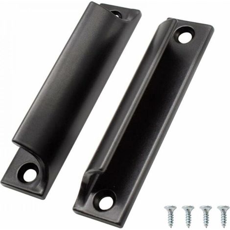 2PCS Poignée de Porte Coulissante, Aluminium Poignée Meuble, Poignee de Meuble Cuisine Noir, Disponible pour Portes de Balcon, Portes Coulissantes, Tiroirs (1/4)