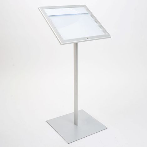 Espositore a Leggio con Piantana 50,5x47,7x2,3 cm in Alluminio Porta Menù Silver (1/5)