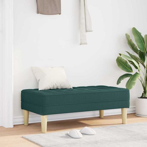 Bank mit Kissen Dunkelgrün 113 x 57 x 39 cm Stoff