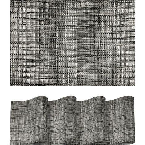 Lot de 4 sets de table en vinyle tissé gris, lavables, résistants à la chaleur et antidérapants. (1/5)