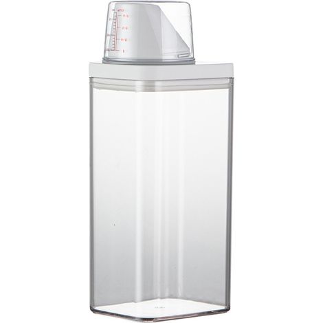 Distributeur de détergent hermétique avec doseur, distributeur de lessive en poudre multi-usages, récipient pour lessive en poudre, seau de rangement, boîte à lessive pour adoucissant (1500 ml)