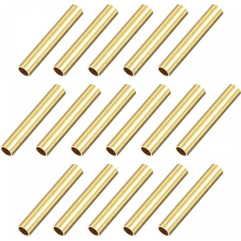 sourcing map Brass Tube 5 mm Outer Diameter 0.5 mm Wall Thickness 30 mm Length Pipe for DIY 16pcs (1/5)