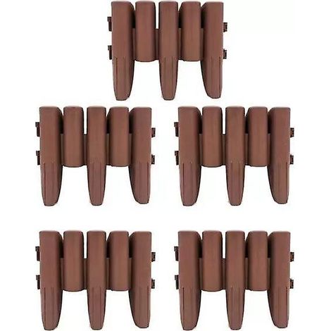 Bordure de jardin palissade marron en 5 pièces (1/4)