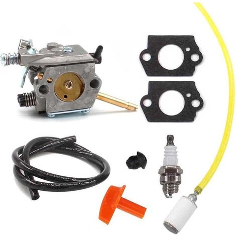 Carburateur avec tuyau d'essence et bougie d'allumage pour Stihl H24D FS48 FS52 FS66 FS81 FS106 FS108 FR106 FR108 WALBRO WT-45-1 WT-45/4126 120 0600 (1/2)