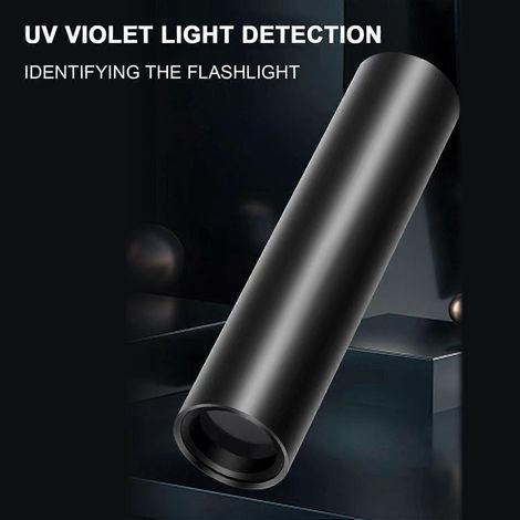 Lampe torche UV 365 nm pour la détection de champignons chez les animaux de compagnie, lampe de détection UV portable et rechargeable pour l'identification des pièces de monnaie (1/4)