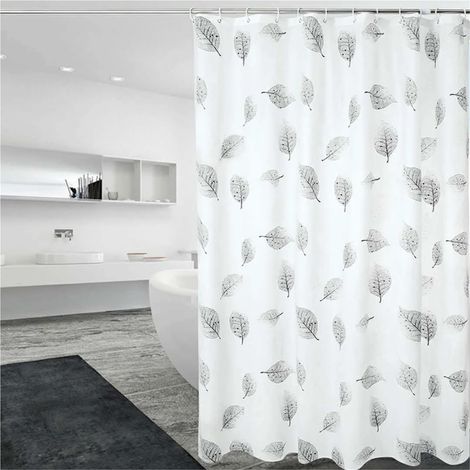Rideau de douche, ensemble de rideau de douche lavable, rideaux de douche de salle de bain en PEVA avec crochets