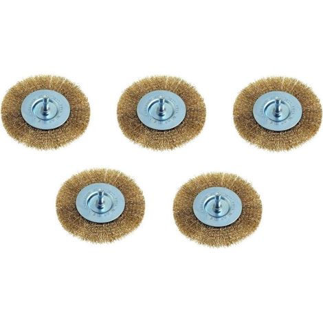SPAZZOLE A DISCO CIRCOLARE FILI ACCIAIO PER TRAPANO  ø mm.50  - PZ 5 FERR 256131
