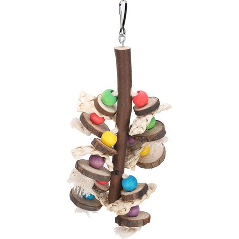 Jouet À Mâcher Pour Oiseaux - En Bois Et Épi De Maïs - Pour Perroquets À Grimper - Accessoire De Cage - Lot De 1 (1/5)