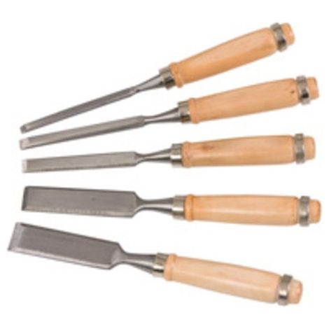 CONF. 5 SCALPELLI P/FALEGNAME MANICO LEGNO