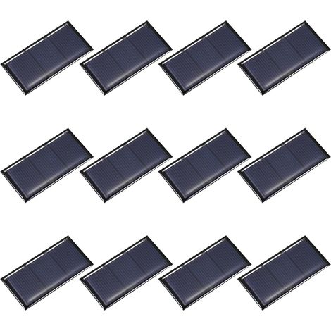 12PCS 1,5V 0,24W 0,16A Mini Panneaux Solaires pour Énergie Solaire, Petites Cellules Photovoltaïques Charge Matériaux pour DIY Kits Système Solaire, 2,36" x 1,18" (1/5)