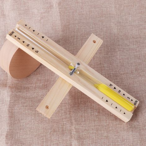 Sablier de sauna 15 minutes - Sablier rotatif en bois avec sable blanc, résistant à la chaleur, idéal pour sauna et spa - Jaune (1/5)