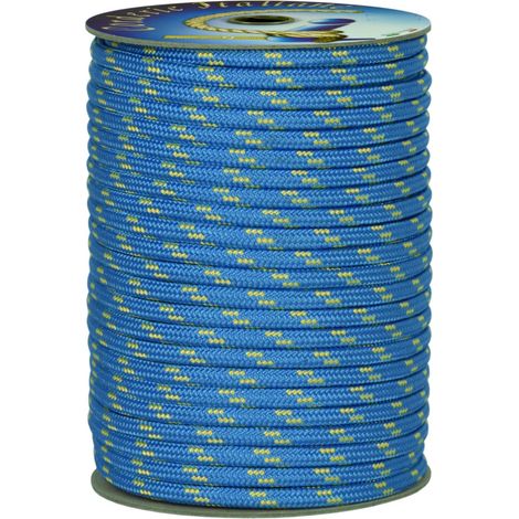 006006558 Treccia corit azzurra, 12 mm - 20 mt, Corda intrecciata multiuso resistente ai raggi U.V. e all'abrasione, per attività all'aperto, giardino, mare, guinzagli e fai da te, rottura 1.540 kg (1/3)