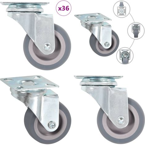36 pcs Roulettes pivotantes 50 mm - Roulettes Pivotantes - Roulettes De Chariot - Roues Mobiles - Accessoires De Meuble - Fixation De Meuble - Home & Living (1/5)