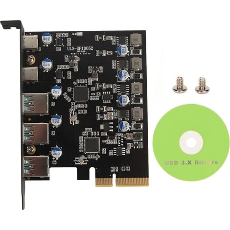 Carte d'extension PCIe vers USB-C 20 Gbps SuperSpeed USB 3.2 Gen2, carte hôte PCI Express pour Windows 7/8/10 et OS X 10.8.2 (1/5)