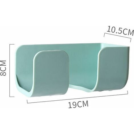 Sèche-cheveux auto-adhésif Support de sèche-cheveux mural Support de rangement pour sèche-cheveux Sèche-cheveux professionnel pour salle de bain (Vert clair) (1/5)