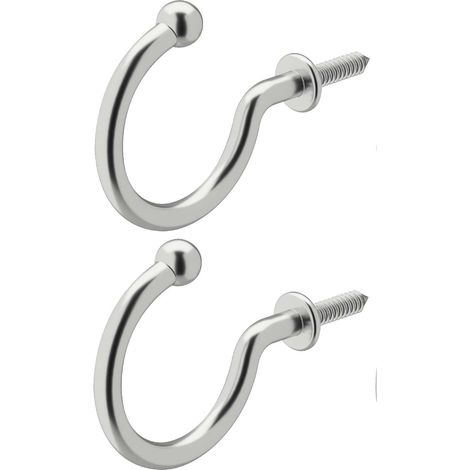Cyclingcolors – Lot de 2 crochets de fixation orientables à visser en acier inoxydable – Pointe arrondie pour fixation esthétique – Dimensions 22 x 20mm (1/2)