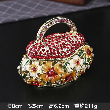 (Rouge 86.5cm) Boîte à bijoux en métal émaillé cloisonné (style Shippo-yaki)