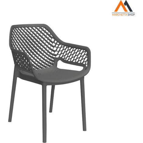 SEDIA IN POLIPROPILENE SCHIENALE FORATO 'ARIA ARMCHAIR' graf