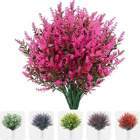 Lavande Artificielle - 12 Fagots - Résistante Aux UV - Pour Intérieur Et Extérieur - Décoration Mariage Jardin Bureau (1/5)