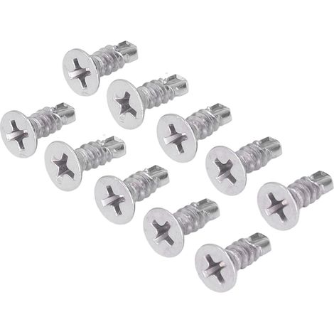 200 Vis à tête fraisée cruciforme, vis autoperceuses en acier inoxydable 410, Ø4,2mm, longueur 13mm, filetage M4.2-18, lot de 200 pièces. (1/5)