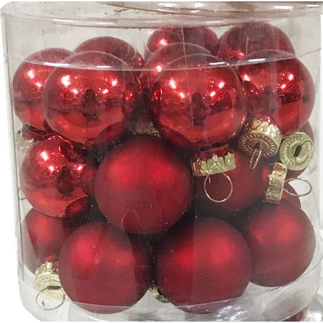 CILINDRO 24 SFERE VETRO ROSSE D.25 MM MET/MATT