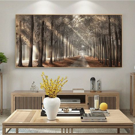 Tableau Toile Paysage Forêt - Impression HD sur Toile Écologique - Décoration Murale pour Salon Chambre Bureau - 40 x 80 cm - Non Encadré (1/5)