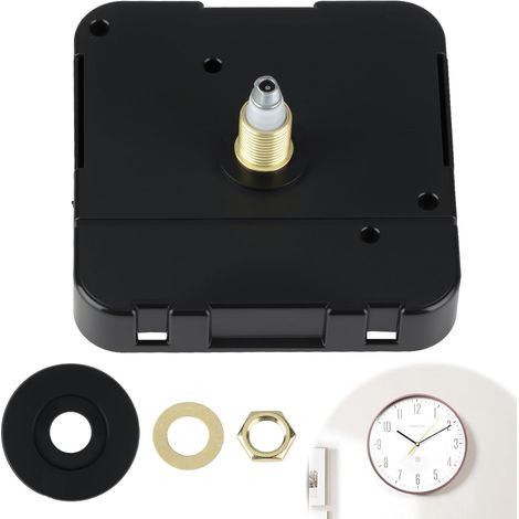 Mouvement d'Horloge à Quartz Silencieux Mecanisme Horloge Murale Grandes Aiguilles 17mm Mecanisme Horloge Pile Remplacement de Mécanisme Murale Pour Réparation Ou Création (1/5)