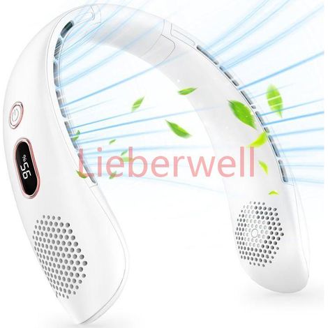 Ventilateur de cou portable , LEVYS , Flux d'air à 360° , Silencieux , Sans lame , 3 vitesses réglables (1/5)