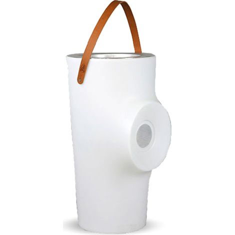 Moovere – Porte-bouteille lumineux avec haut-parleur Bluetooth – Batterie rechargeable – Résistant aux chocs – Pour extérieur – Ø39 x 70 cm